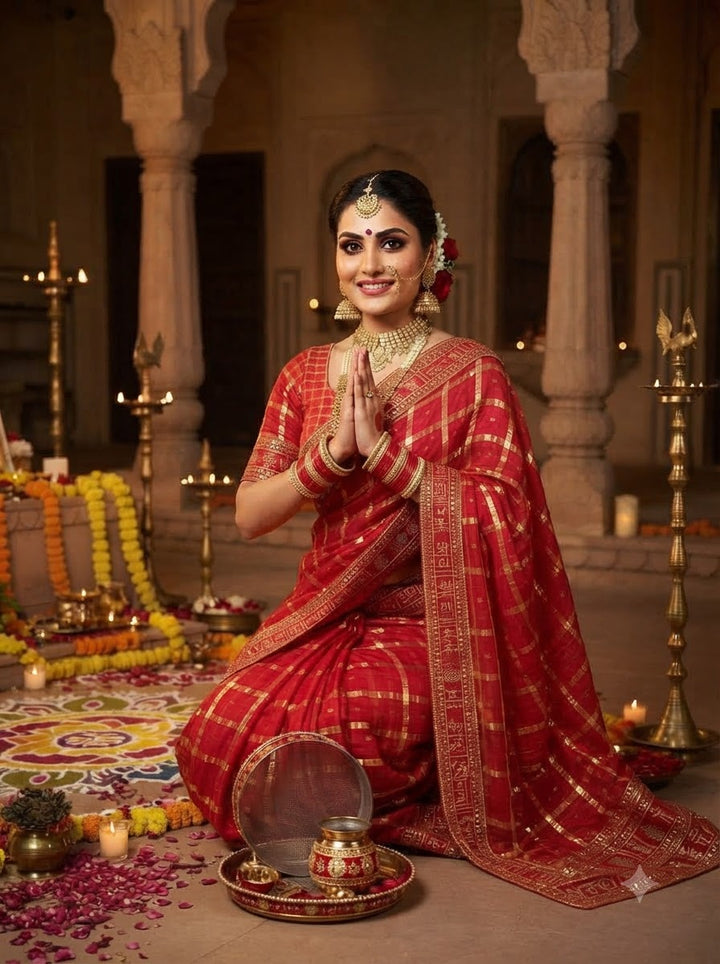 Parameshwari Georgette Lace work Saree