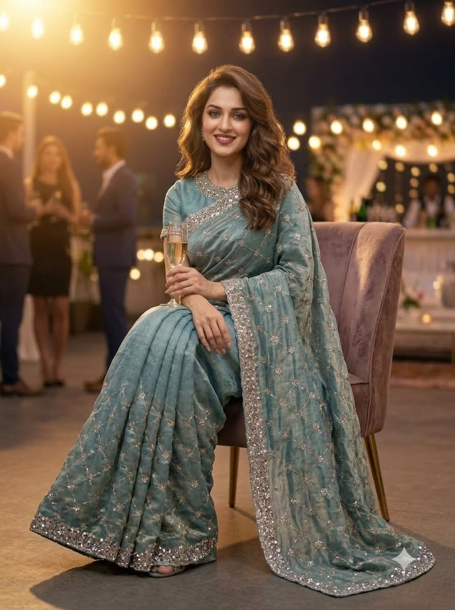 Spotlight Queen Silk Saree with Cutdana Work