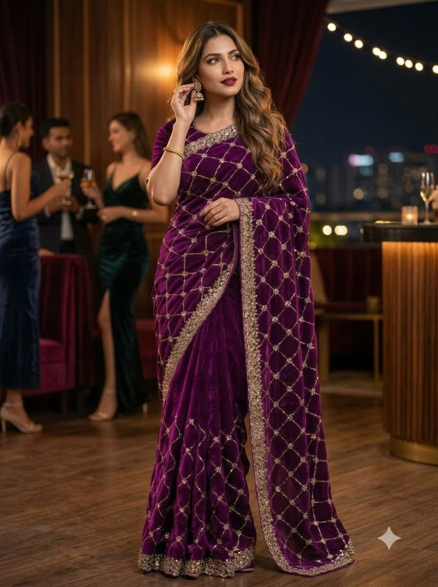 Spotlight Queen Silk Saree with Cutdana Work