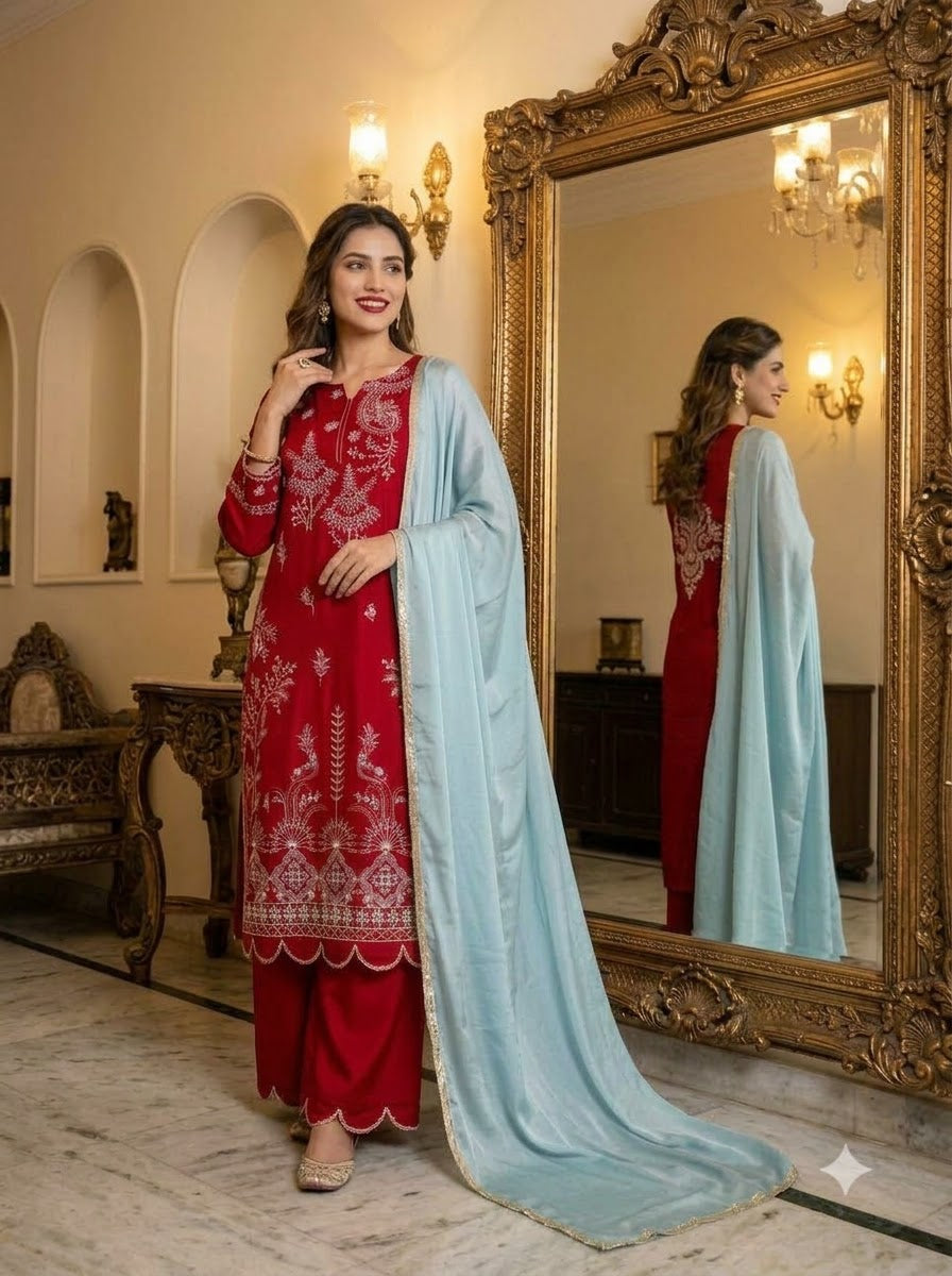 Empress Affair Embroidered Work Kurti Set