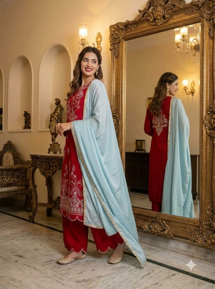 Empress Affair Embroidered Work Kurti Set