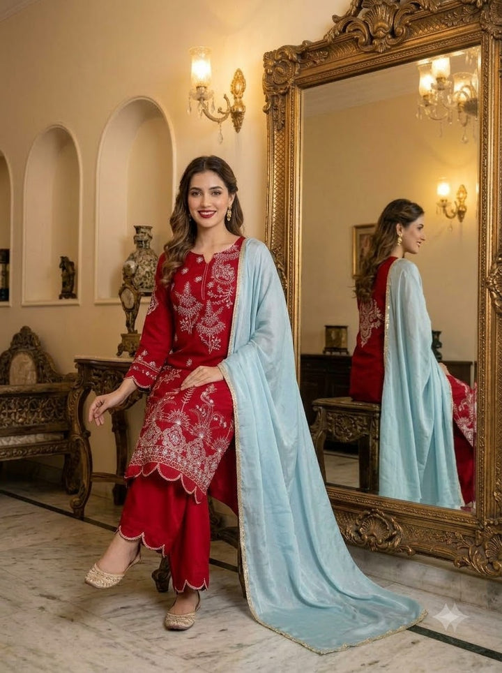 Empress Affair Embroidered Work Kurti Set
