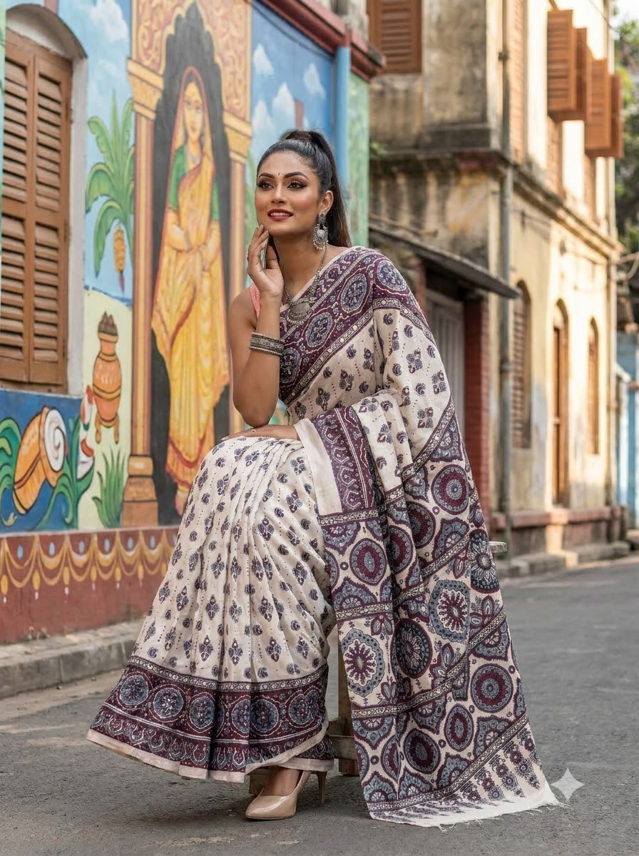 Pretty Obsession Modal Silk Saree With Mirror Work