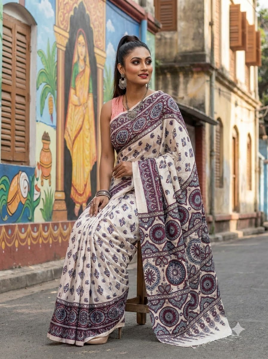 Pretty Obsession Modal Silk Saree With Mirror Work