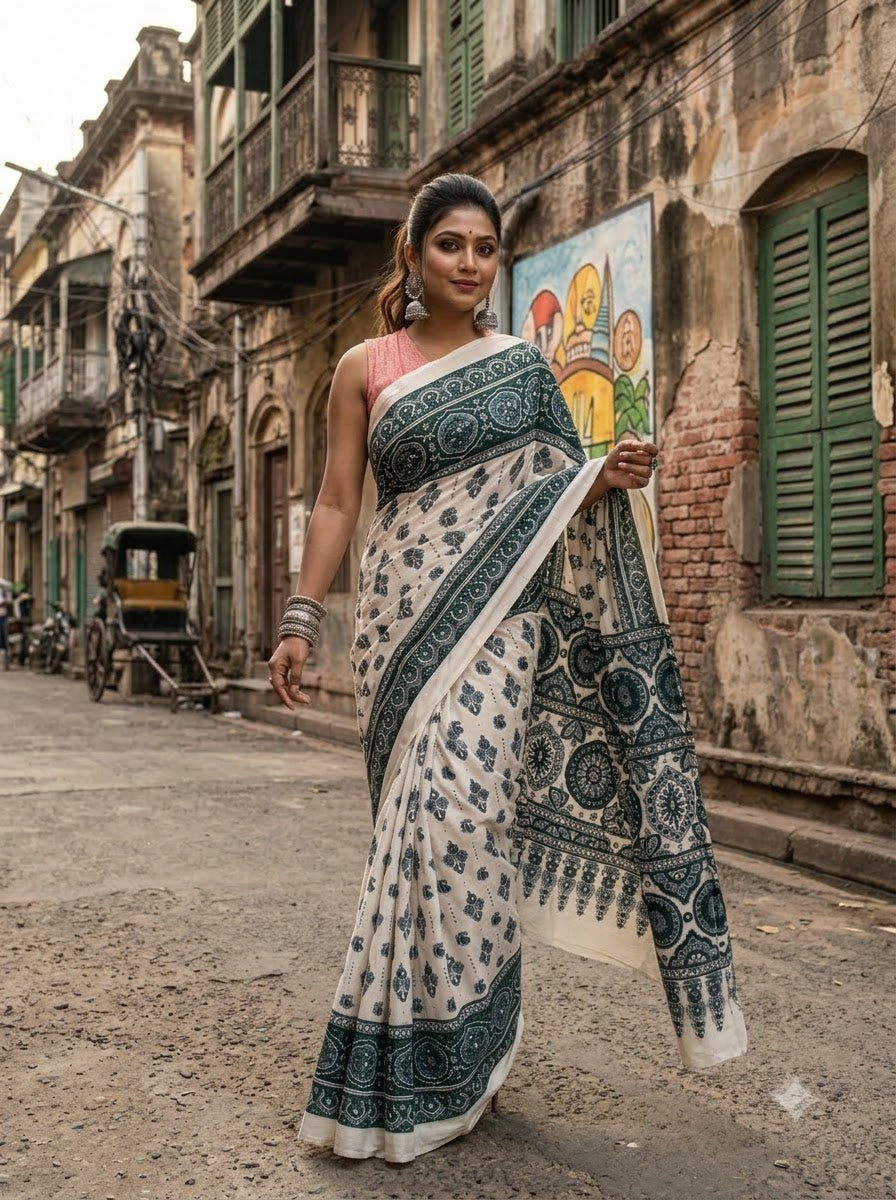 Pretty Obsession Modal Silk Saree With Mirror Work