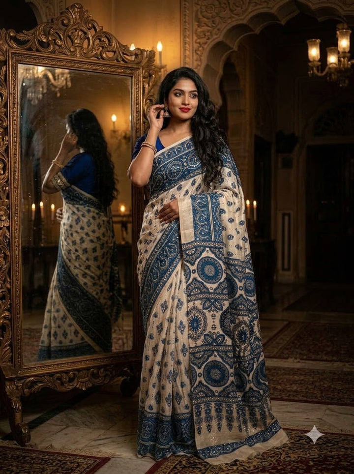Pretty Obsession Modal Silk Saree With Mirror Work