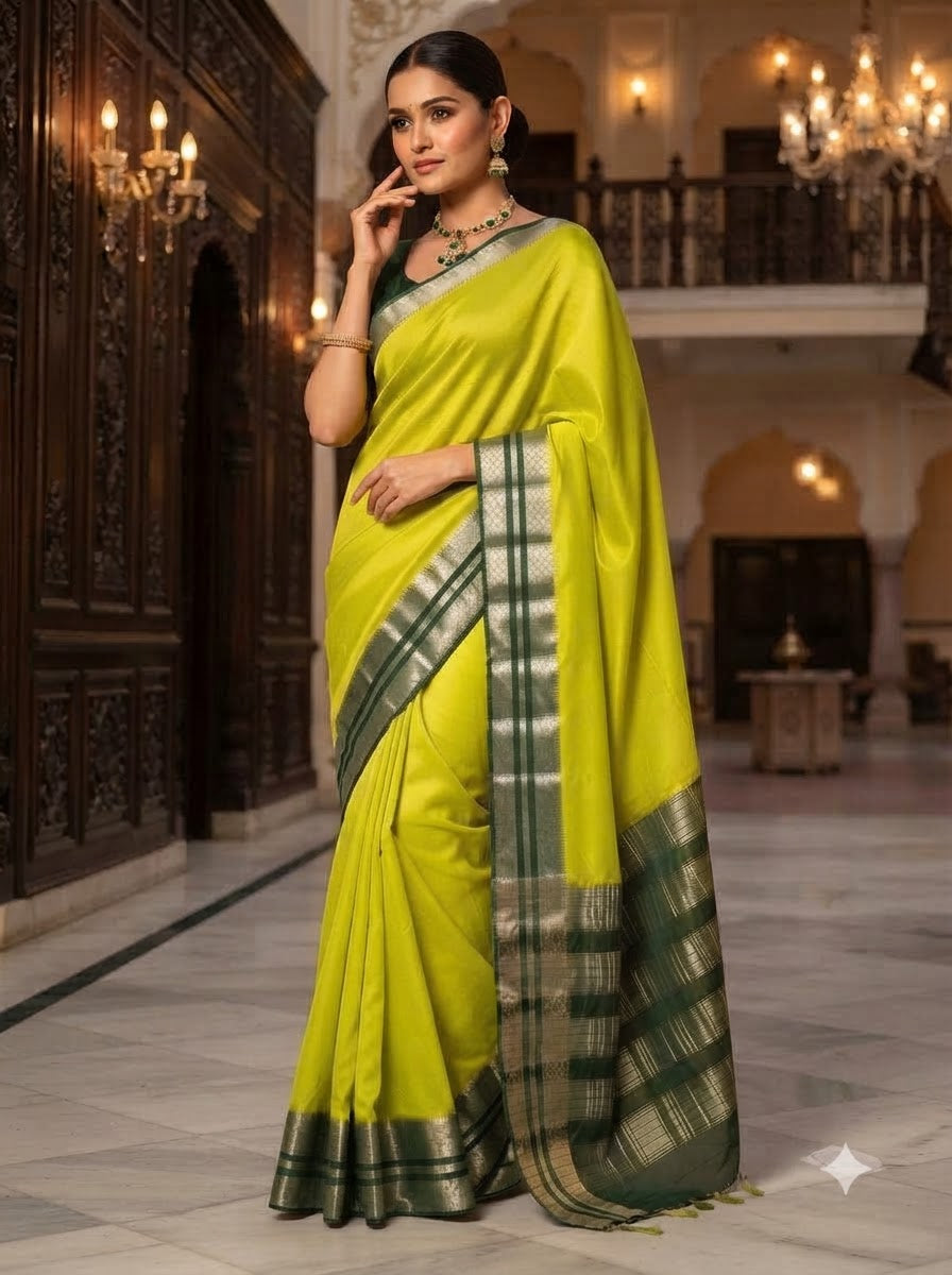 Royal Enchantress Mysore Crepe Silk ( Semi ) Saree