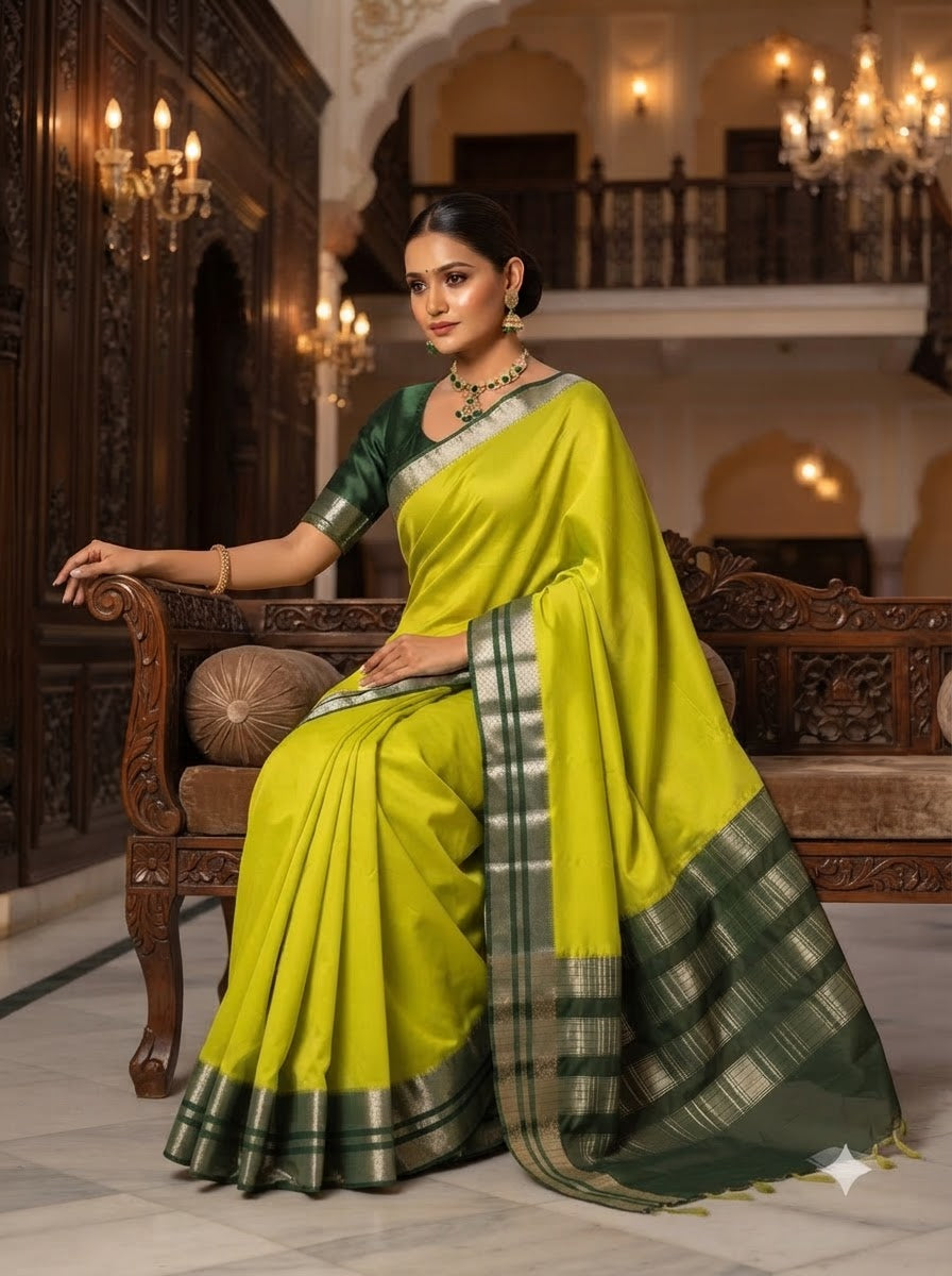 Royal Enchantress Mysore Crepe Silk ( Semi ) Saree