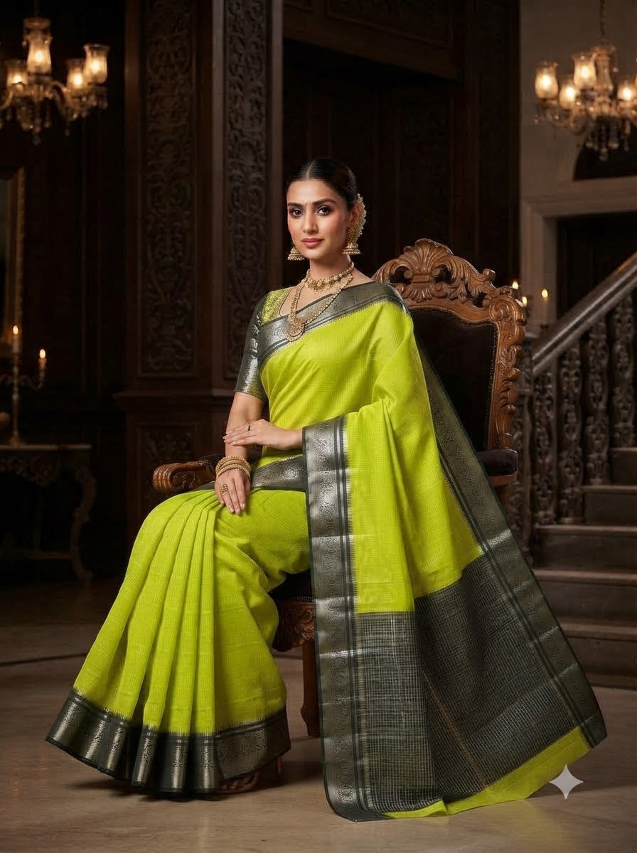 Royal Enchantress Mysore Crepe Silk ( Semi ) Saree