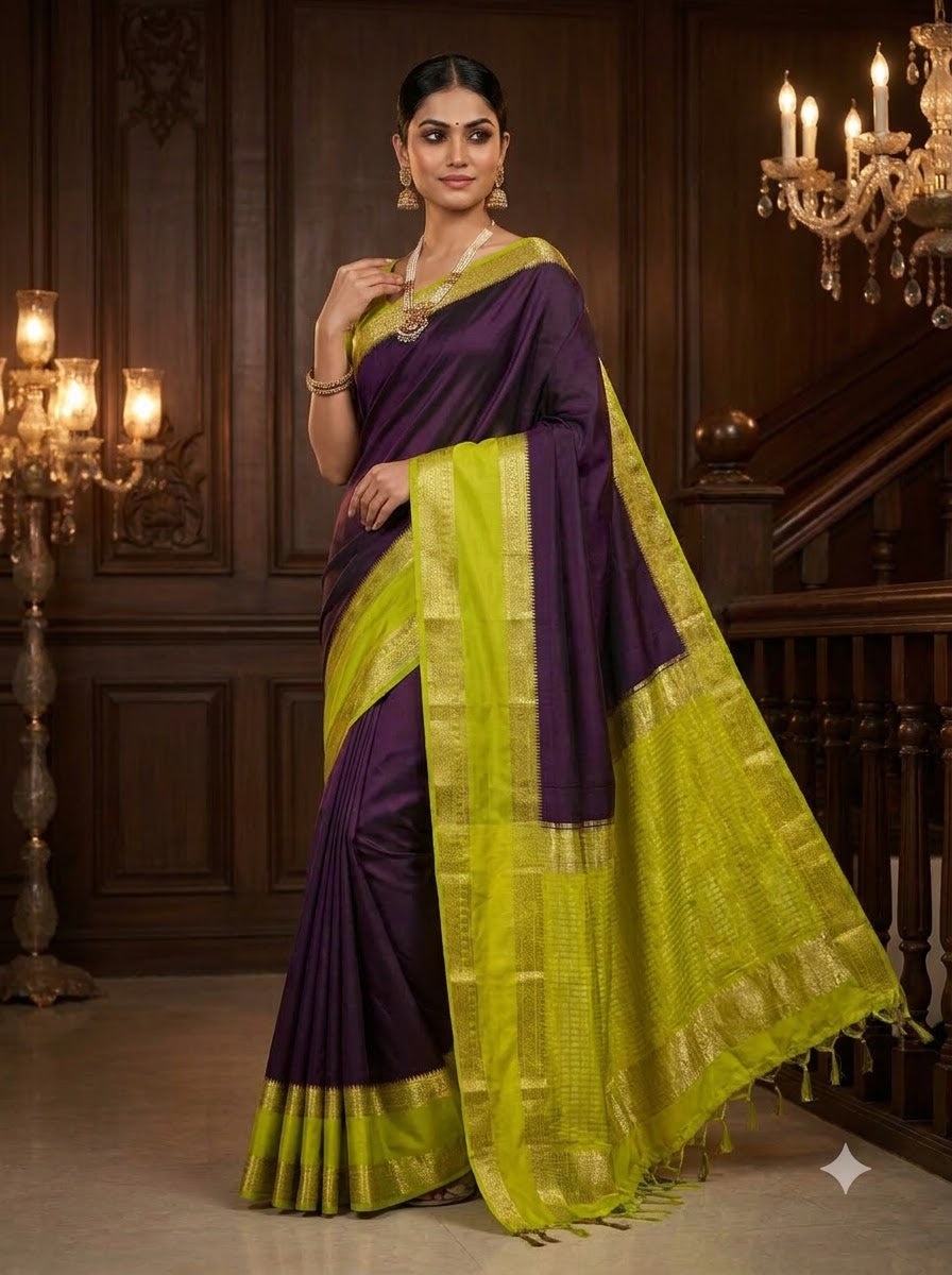 Royal Enchantress Mysore Crepe Silk ( Semi ) Saree