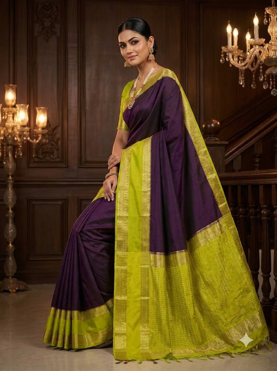 Royal Enchantress Mysore Crepe Silk ( Semi ) Saree