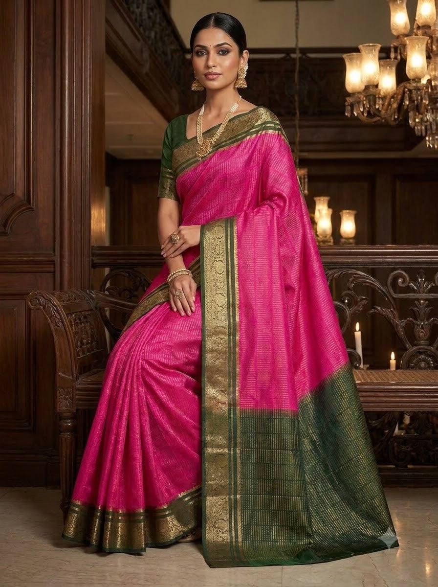 Royal Enchantress Mysore Crepe Silk ( Semi ) Saree