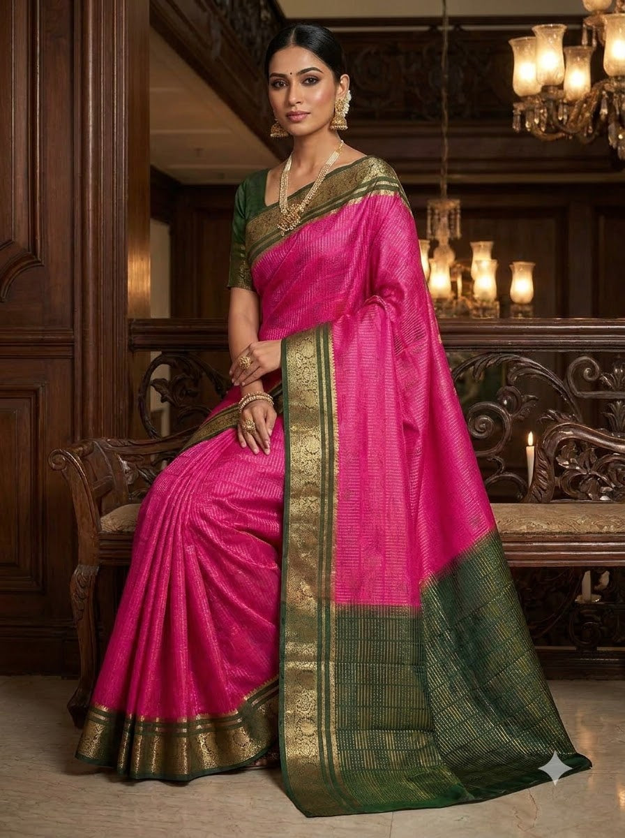 Royal Enchantress Mysore Crepe Silk ( Semi ) Saree