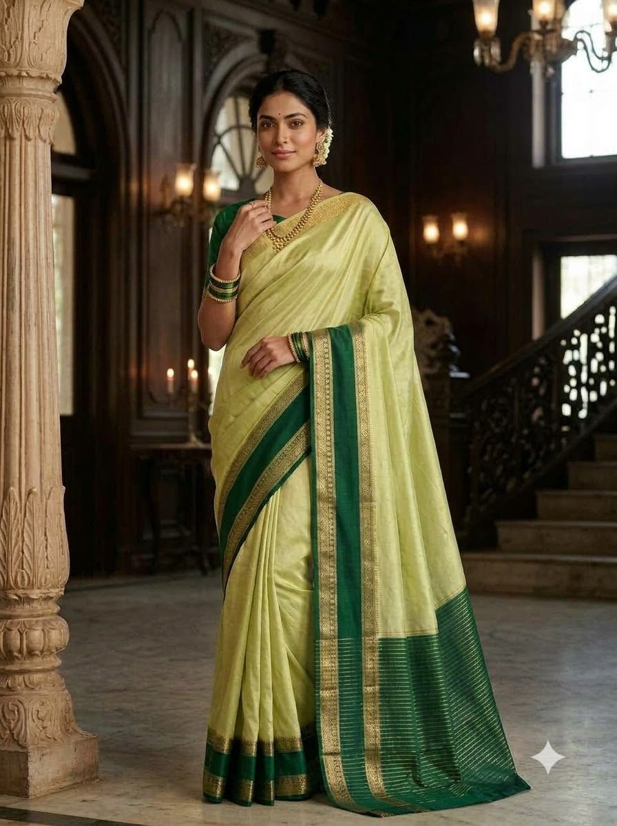 Royal Enchantress Mysore Crepe Silk ( Semi ) Saree