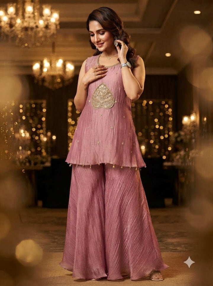 Starlit Charm Salsa Silk Co-ord Set