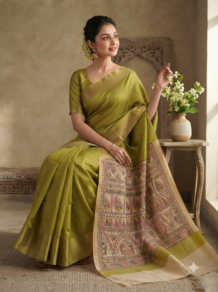 Mithila Artistry Ghicha Tussar Silk Saree