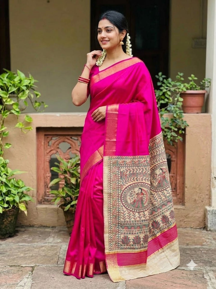 Mithila Artistry Ghicha Tussar Silk Saree