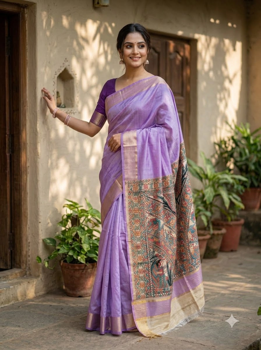 Mithila Artistry Ghicha Tussar Silk Saree