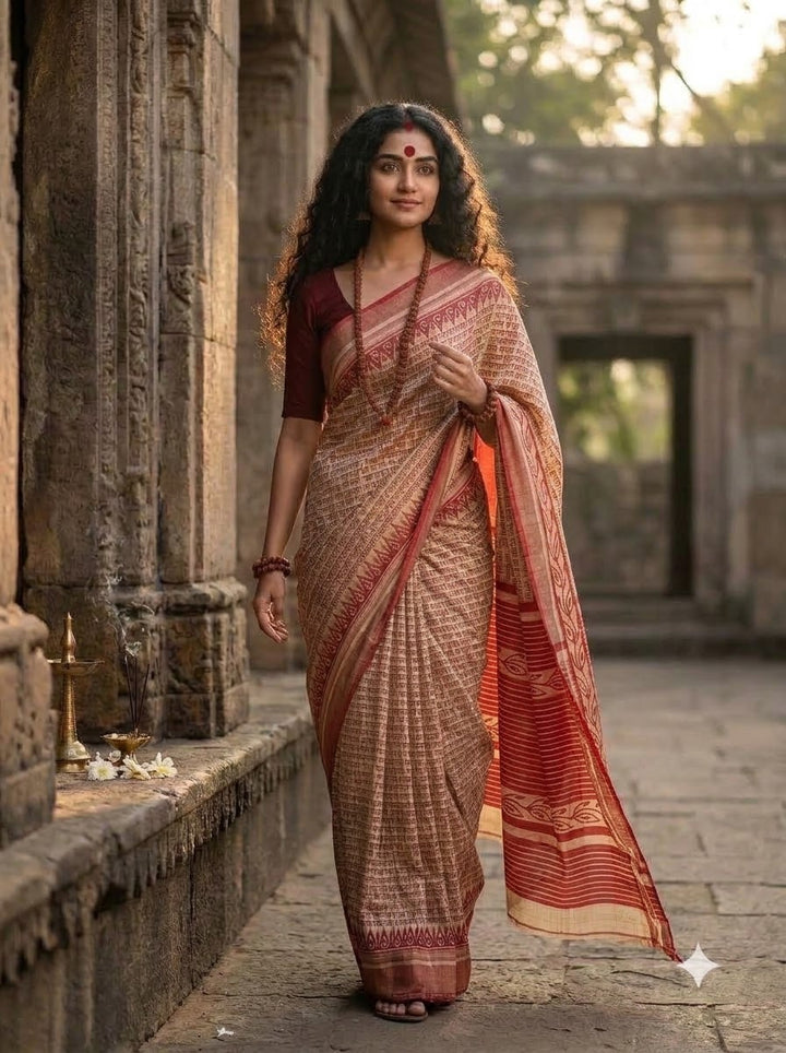 Vedic Scholar - Aabhaangi Ghicha Tussar Silk Saree