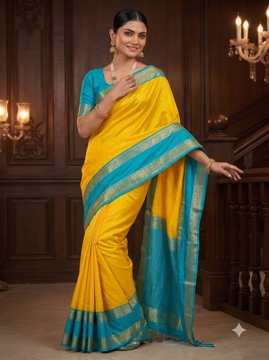 Royal Enchantress Mysore Crepe Silk ( Semi ) Saree