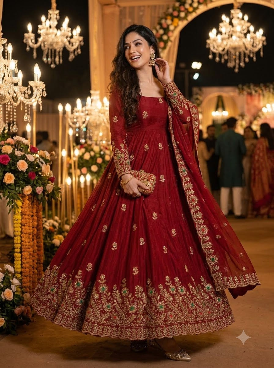 Heritage Glamour Embroidery Gown Set