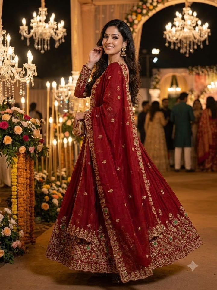 Heritage Glamour Embroidery Gown Set