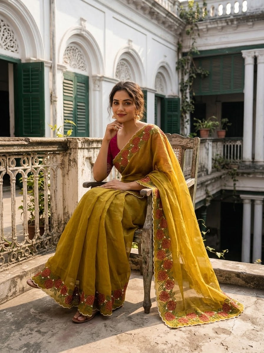 Secret Glance Organza Silk Saree