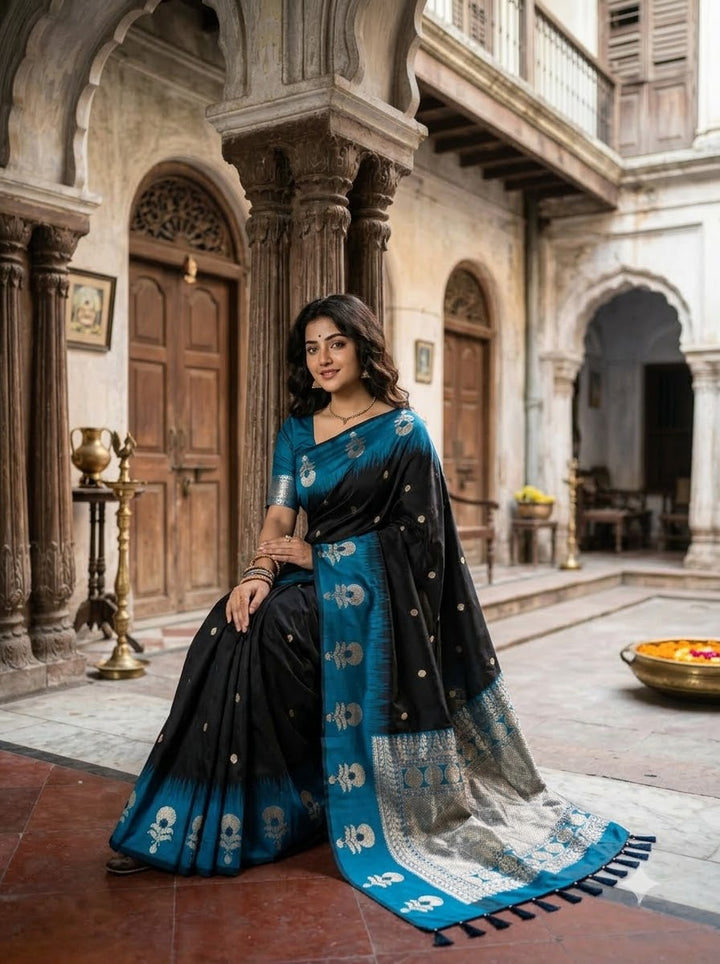 Divine Glance Banarasi  Ikkat Silk ( Semi ) Saree