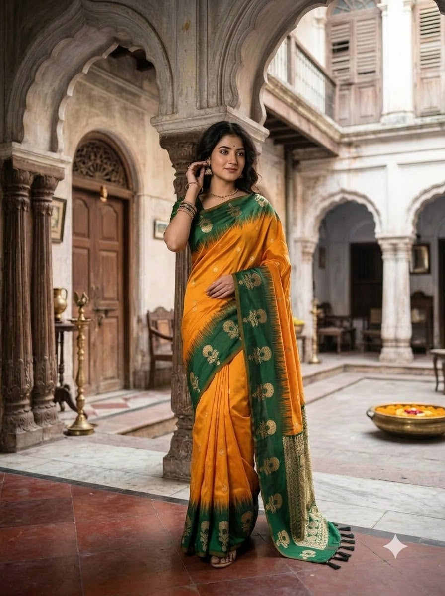 Divine Glance Banarasi  Ikkat Silk ( Semi ) Saree