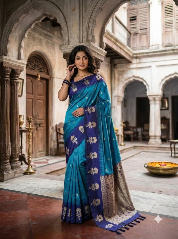 Divine Glance Banarasi  Ikkat Silk ( Semi ) Saree