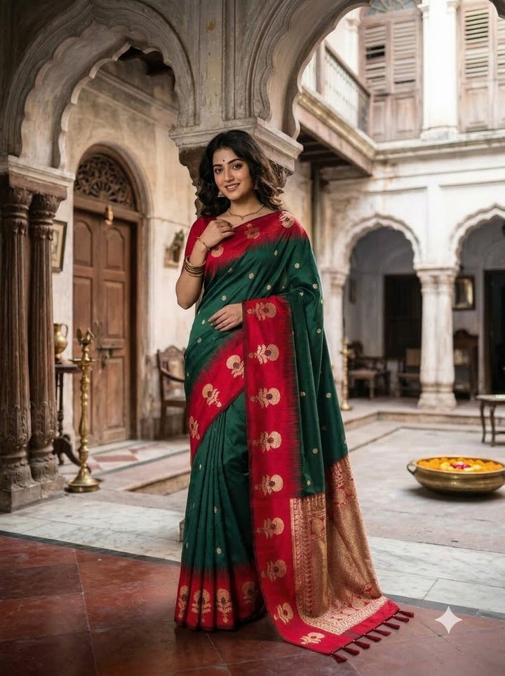 Divine Glance Banarasi  Ikkat Silk ( Semi ) Saree