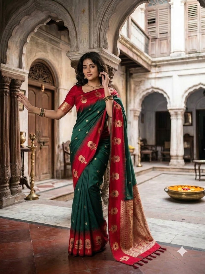 Divine Glance Banarasi  Ikkat Silk ( Semi ) Saree