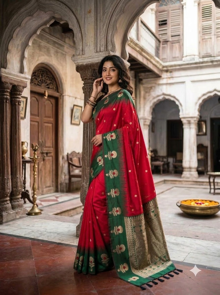 Divine Glance Banarasi  Ikkat Silk ( Semi ) Saree