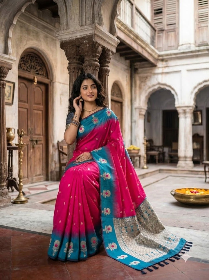 Divine Glance Banarasi  Ikkat Silk ( Semi ) Saree