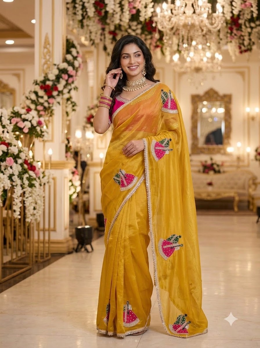Shaadi Sargam Fancy Silk Saree with Cutdana Work