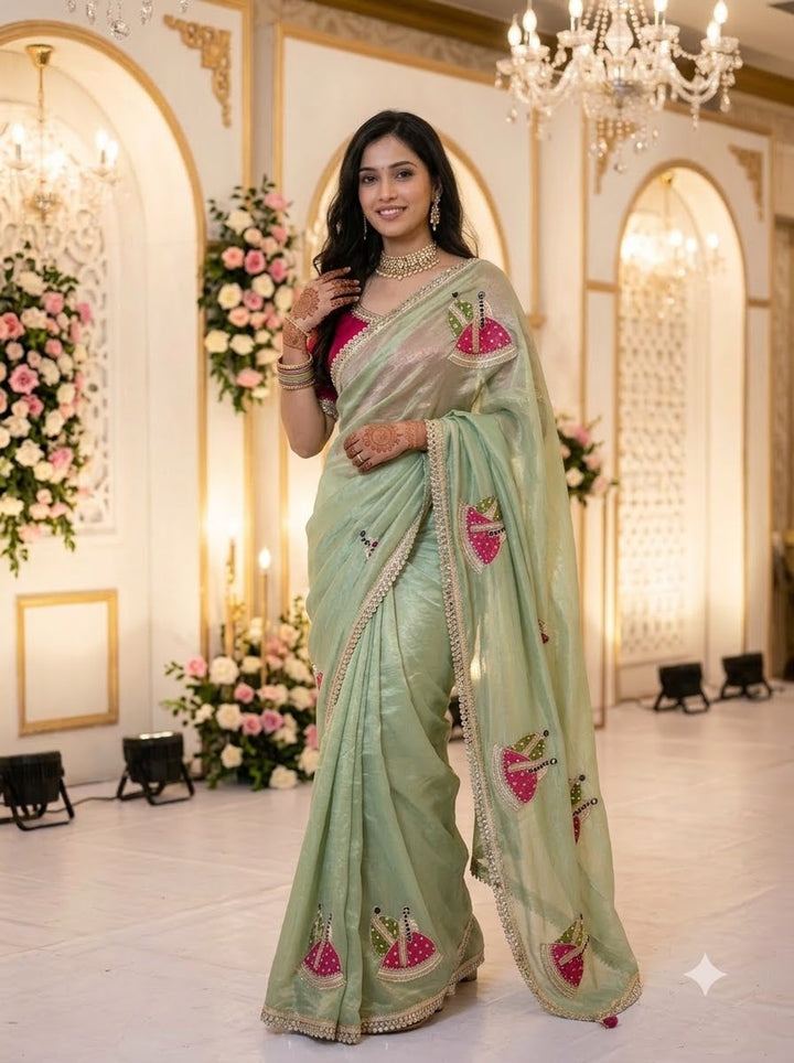 Shaadi Sargam Fancy Silk Saree with Cutdana Work