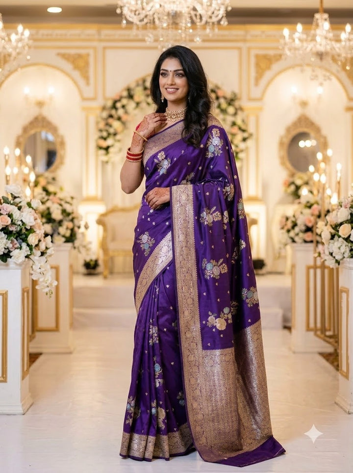Bridal Swarna Silk Jacquard Weaving Saree