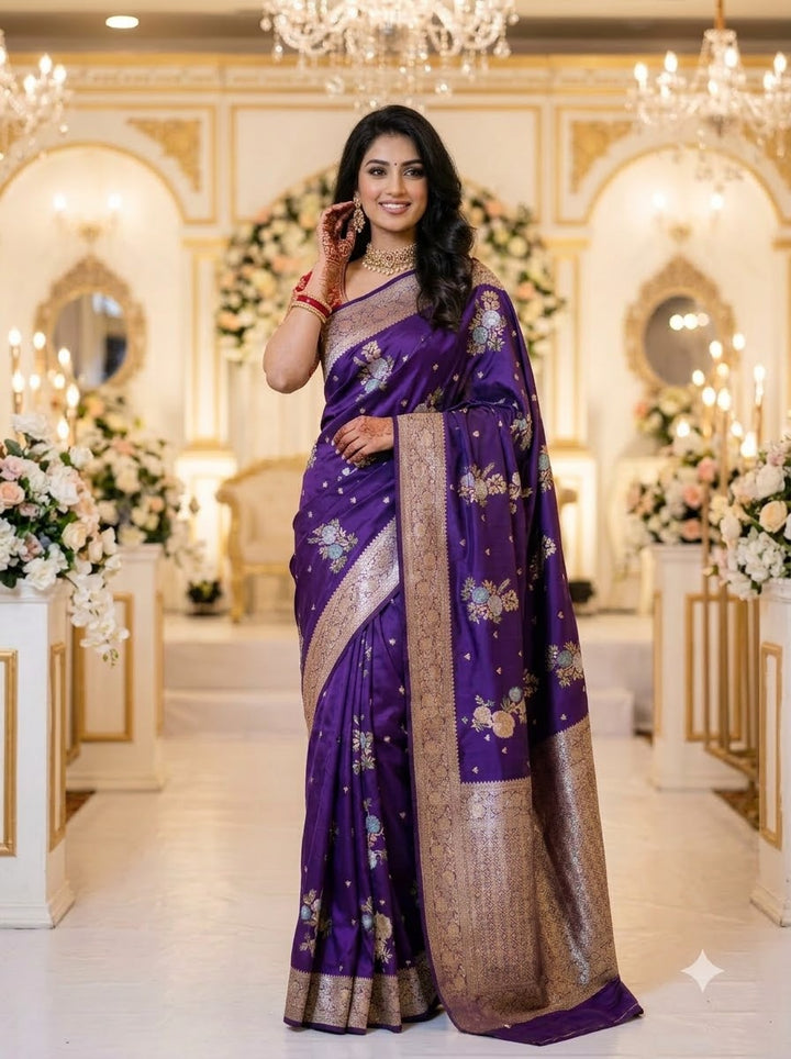 Bridal Swarna Silk Jacquard Weaving Saree