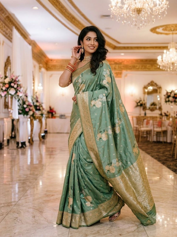Bridal Swarna Silk Jacquard Weaving Saree