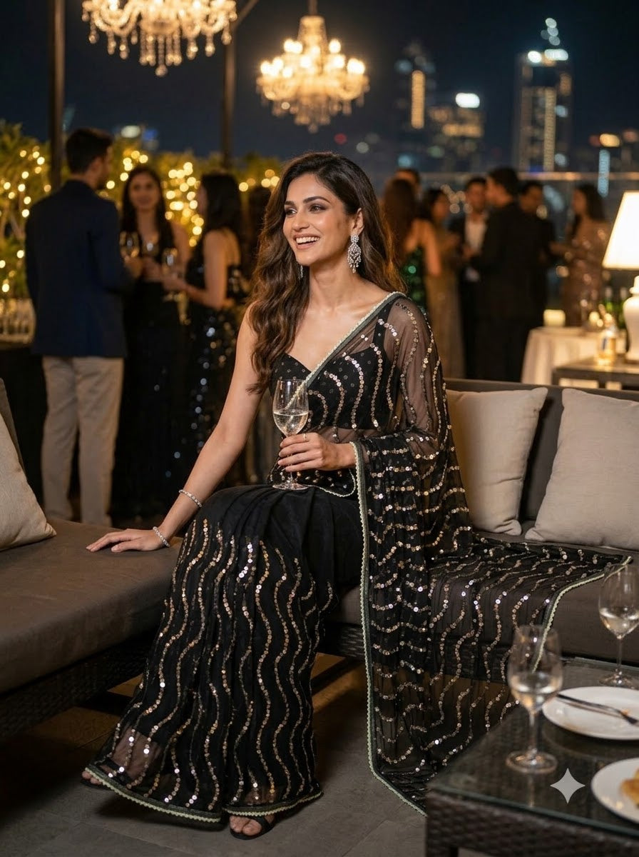 Glamour Queen Designer Net Saree