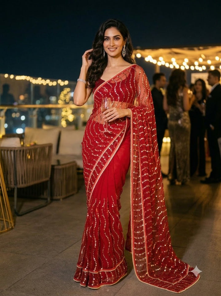 Glamour Queen Designer Net Saree