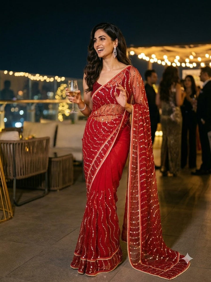 Glamour Queen Designer Net Saree