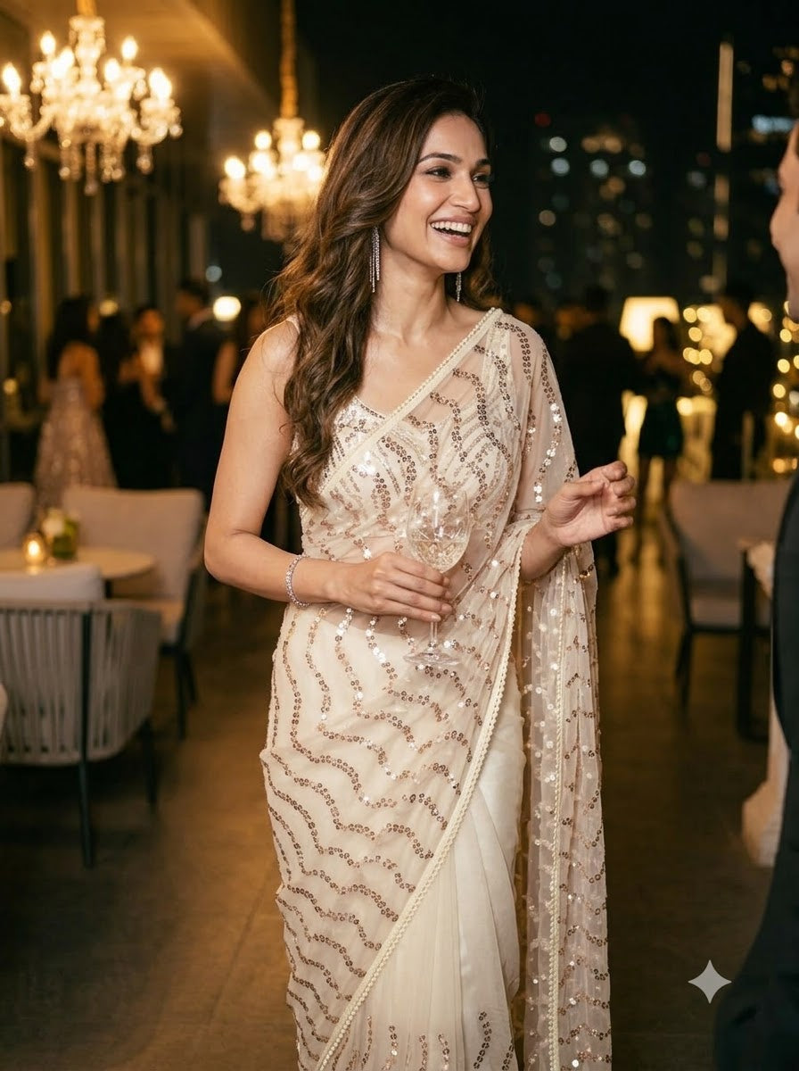 Glamour Queen Designer Net Saree