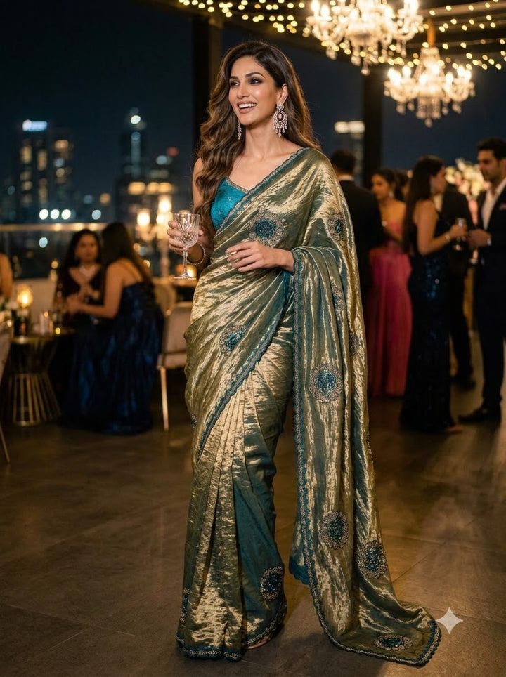 Blush Rose Satin Silk Saree