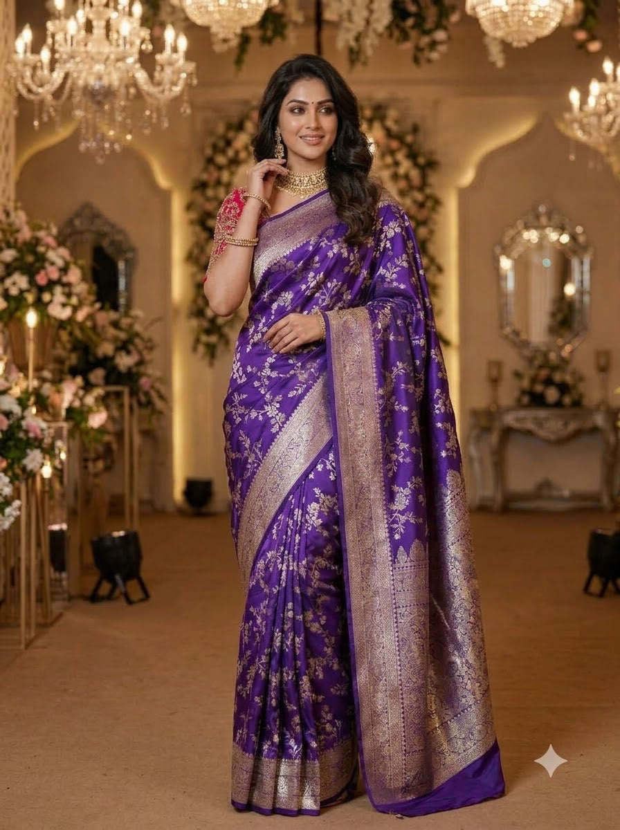Fern Grace Silk Jacquard Weaving Saree