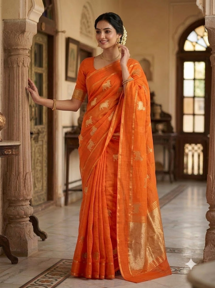 Verdant Bloom Viscose Crepe Silk Saree