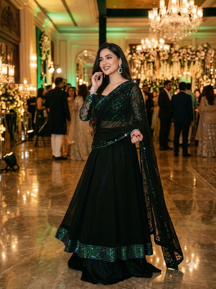 Sham-e-Gulab Georgette Gown Set