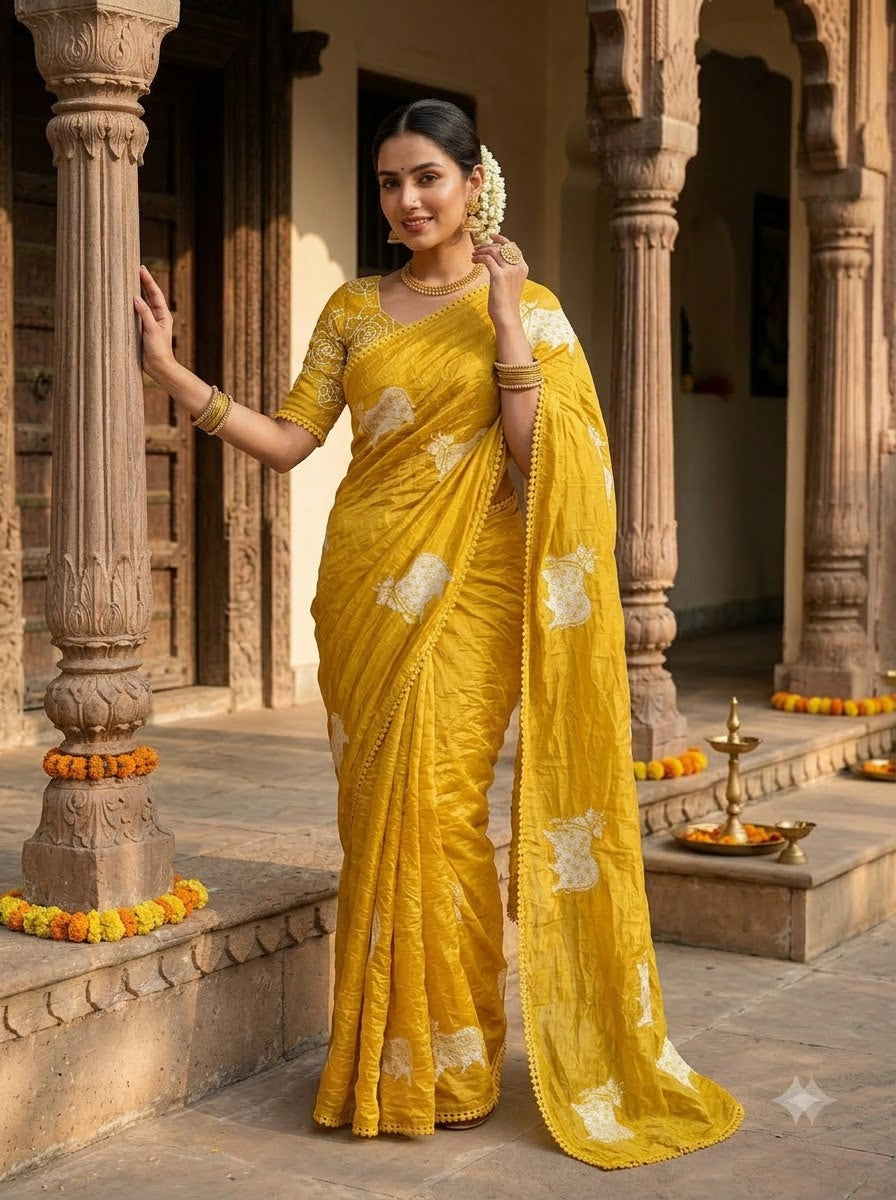 Blessings of Tradition Crush Silk Saree