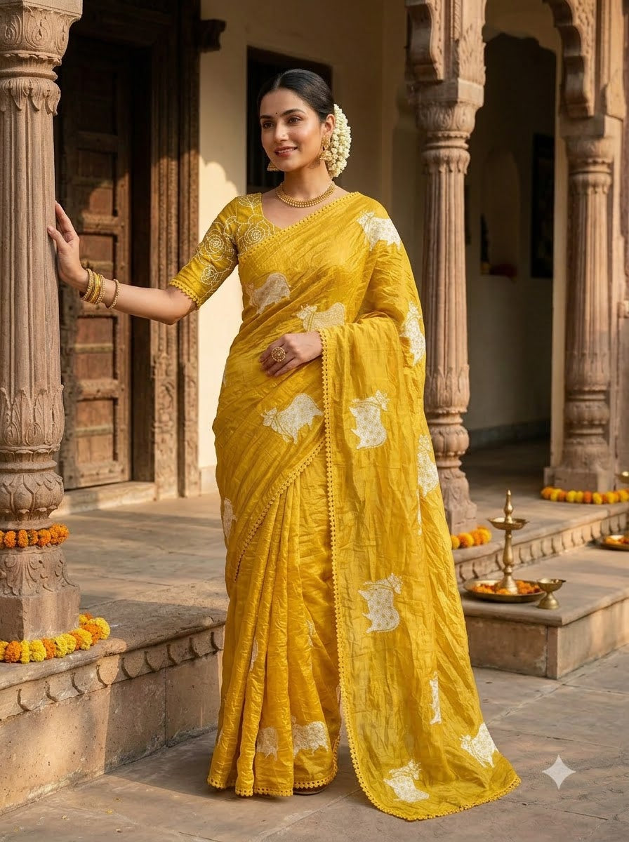 Blessings of Tradition Crush Silk Saree