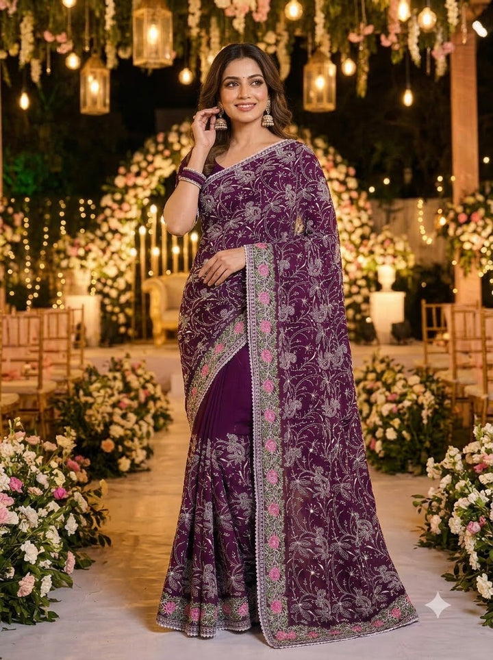 Cloudkiss Designer Georgette Saree